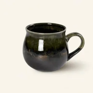 Kubek ceramiczny 8 cm brązowo-zielony