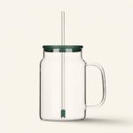 Kubek szklany ze słomką i pokrywką 1,5 L Rol Big