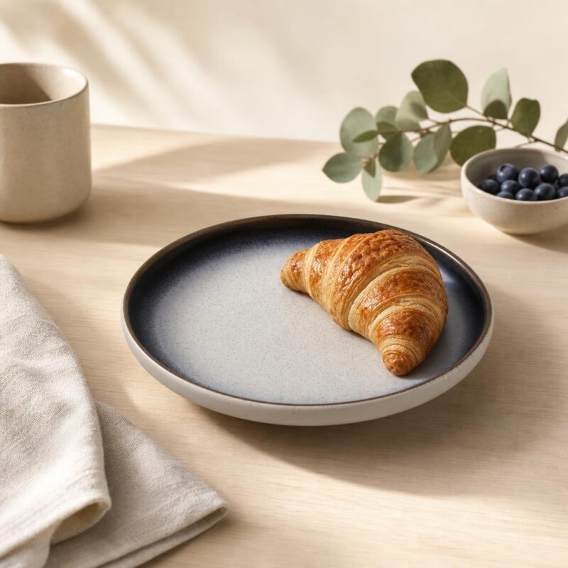Talerz ceramiczny 20 cm grafitowo-biały