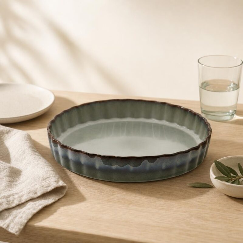 Forma do tarty ceramiczna 26 cm zielona