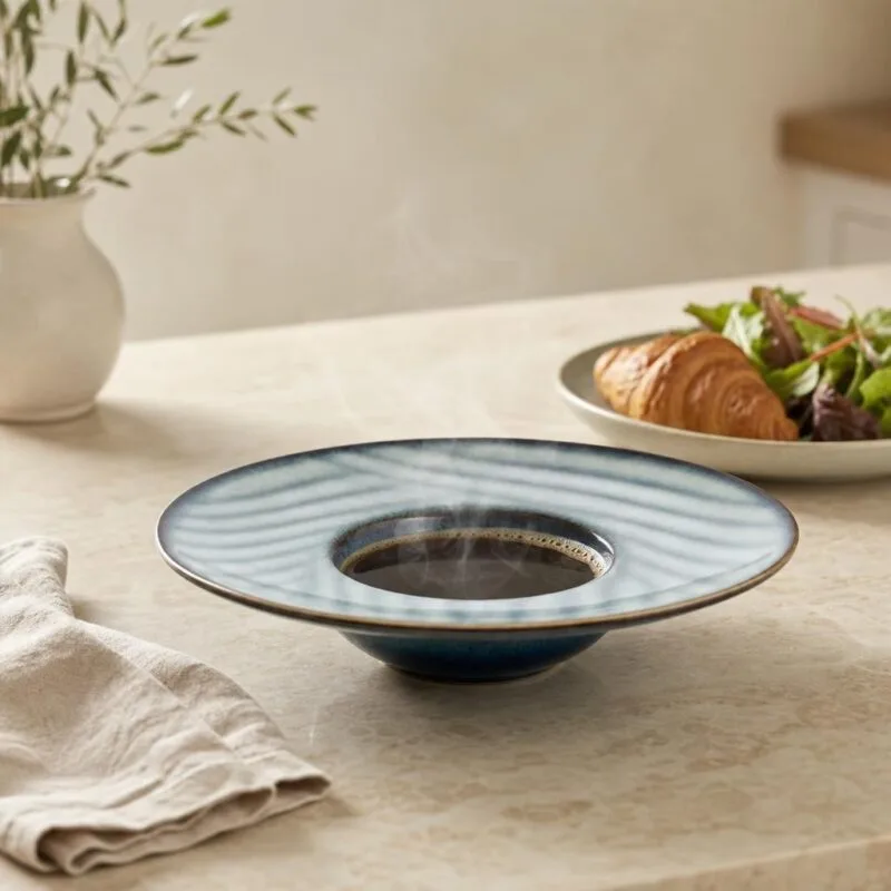 Talerz do makaronu ceramiczny 28 cm niebieski