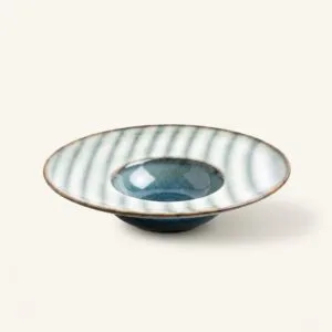 Talerz do makaronu ceramiczny 28 cm granatowo-szary