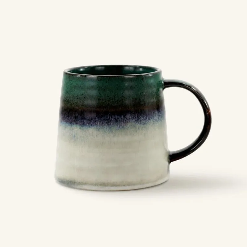 Kubek ceramiczny 400 ml zielono-szary