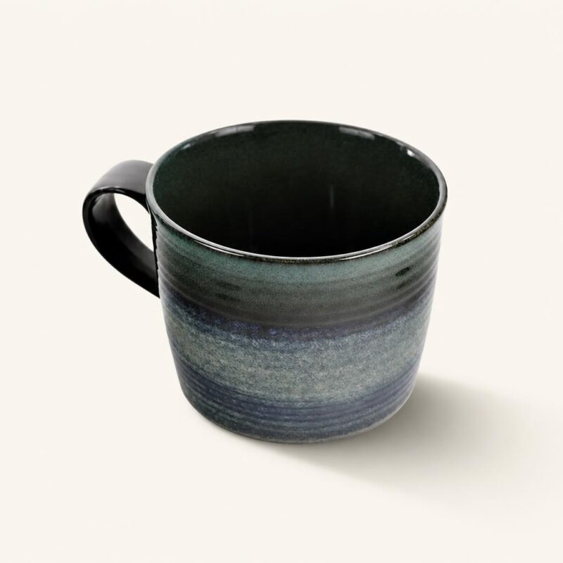 Kubek ceramiczny 1 L zielono-szary