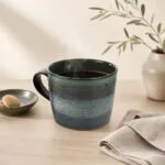 Kubek ceramiczny 1 L zielono-szary