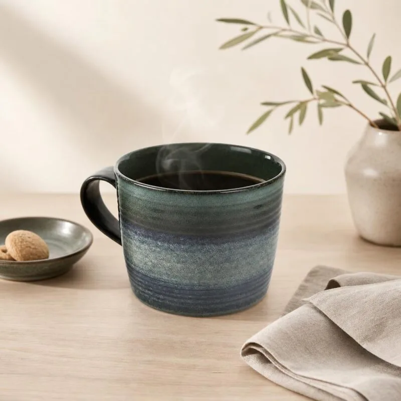 Kubek ceramiczny 1 L zielono-szary