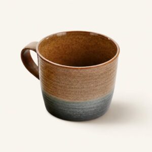 Kubek ceramiczny 1 L brązowo-zielony
