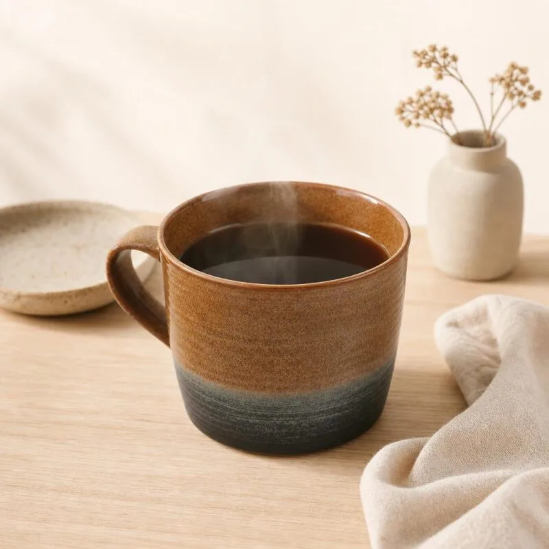Kubek ceramiczny 1 L brązowo-zielony