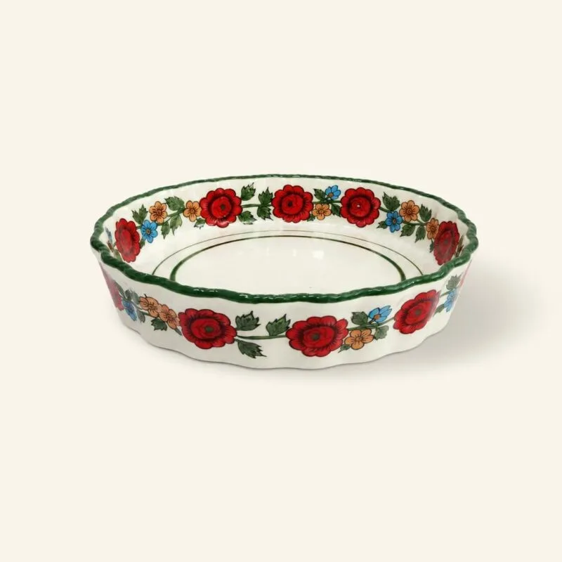 Forma do tarty ceramiczna okrągła 25 cm kremowa