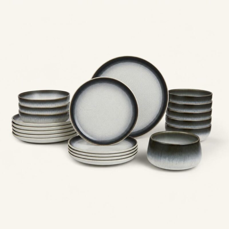 dz-graf-5908007930007-cream Serwis obiadowy ceramiczny 18 el. grafitowy ombre