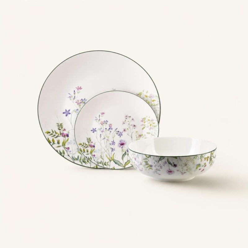 dz-graf-5908007930014-cream Serwis obiadowy porcelana 18 elementów zielony