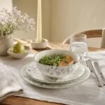 Serwis obiadowy porcelana 18 elementów zielony