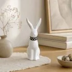 Figurka Zając ceramiczna 22,5 cm biała