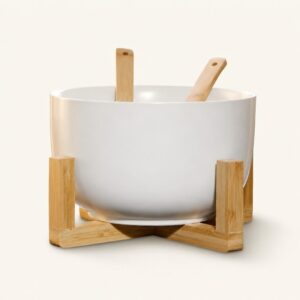 Miska na sałatkę na nóżce biała porcelanowa 4 el L