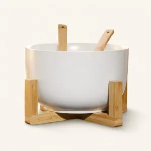 Miska na sałatkę na nóżce biała porcelanowa 4 el L