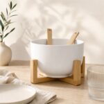 Miska na sałatkę na nóżce biała porcelanowa 4 el L