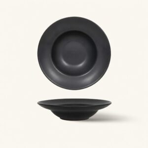 Talerz do pasty ceramiczny głęboki 24 cm czarny