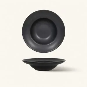 Talerz do pasty ceramiczny głęboki 24 cm czarny