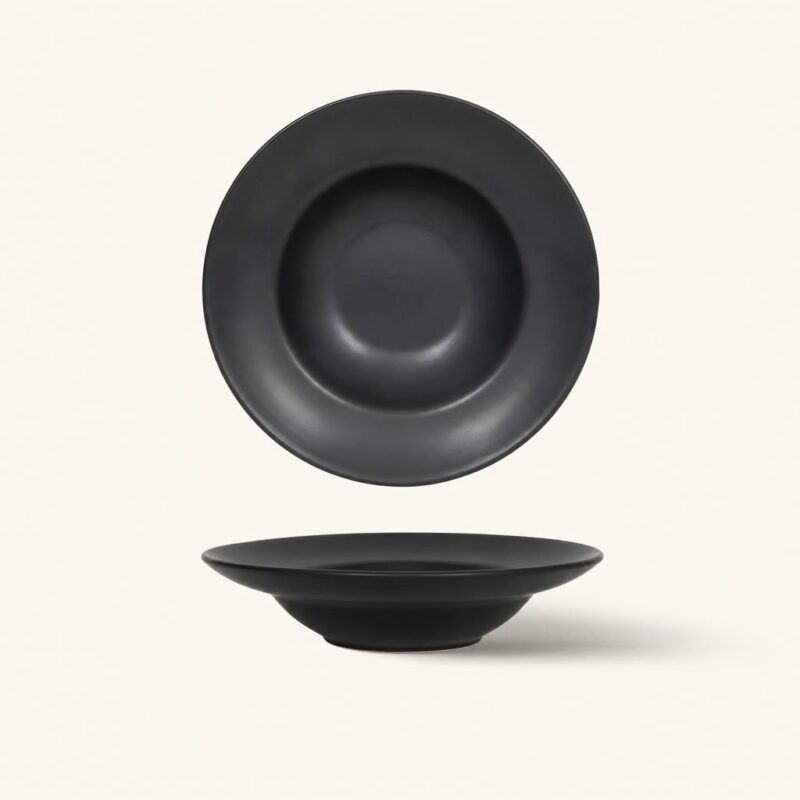 Talerz do pasty ceramiczny głęboki 24 cm czarny