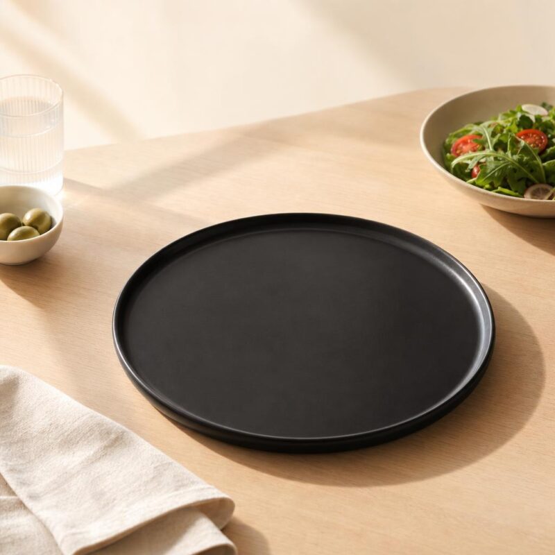Talerz do pizzy ceramiczny 31,5 cm czarny