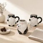 Kubek ceramiczny 500 ml Gnom czarno-biały