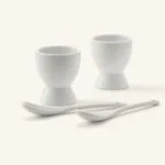 Kieliszki do jajek porcelanowe z łyżeczkami 2 szt.