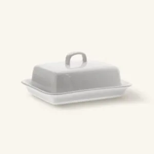 Maselniczka porcelanowa prostokątna 17 cm biała