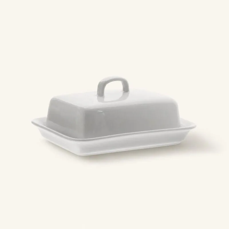 Maselniczka porcelanowa prostokątna 17 cm biała