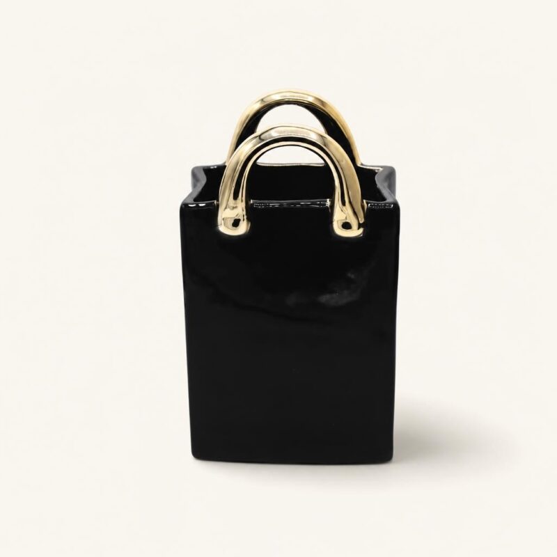 dz-graf-94090-cream Wazon ceramiczny torebka 26 cm czarny
