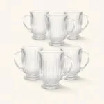 Szklanki ryflowane do kawy latte 500 ml przeźroczyste komplet 6 szt.