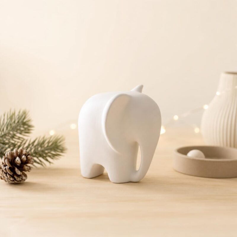 Figurka Słoń ceramiczna Mia biała
