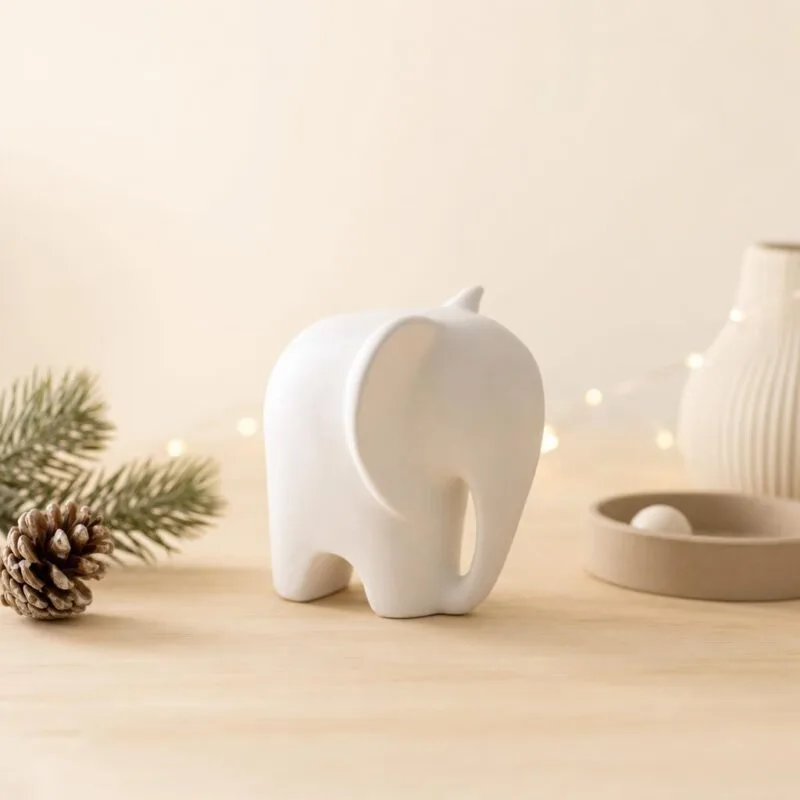 Figurka Słoń ceramiczna Mia biała