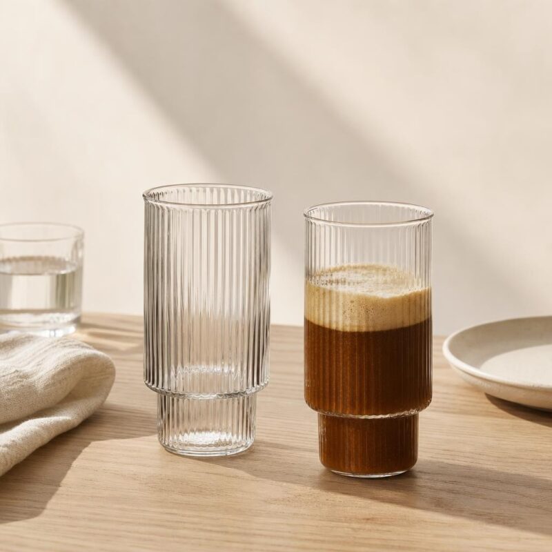 Szklanki prążkowane wysokie 400 ml 4 szt.