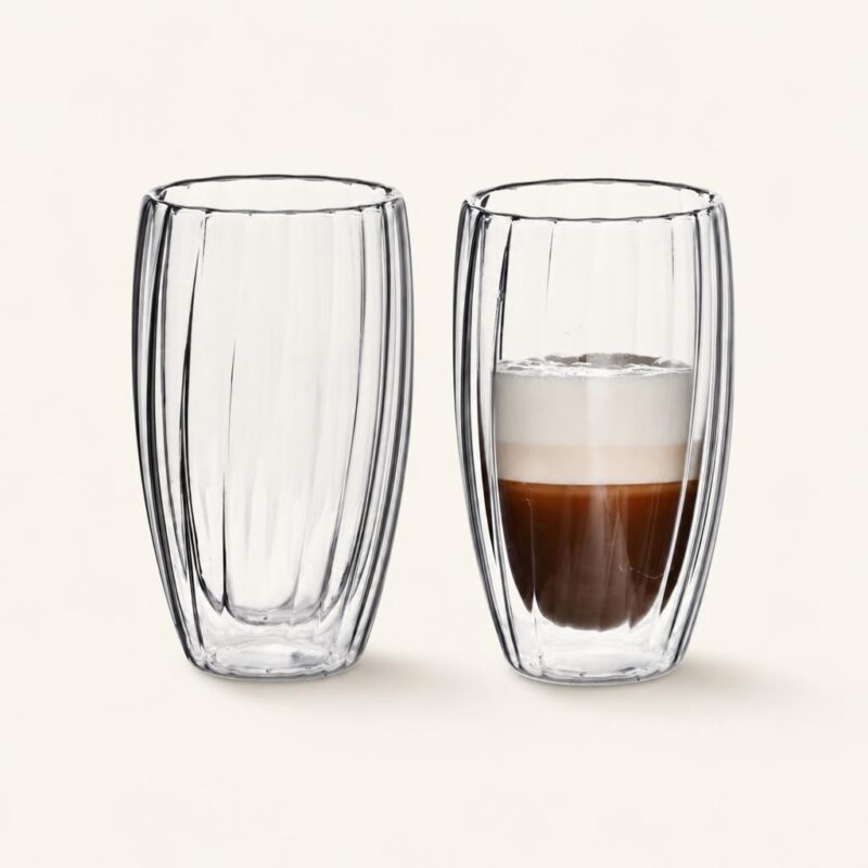 Szklanki z podwójną ścianką do kawy herbaty 450 ml komplet 2