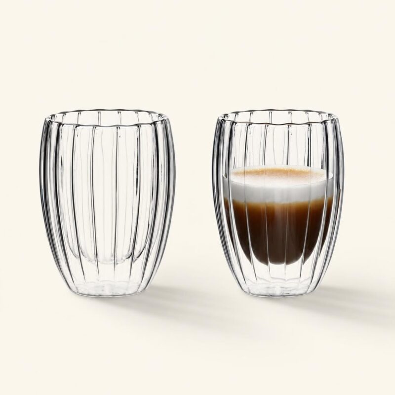 Szklanki z podwójną ścianką do kawy herbaty 300 ml komplet 2