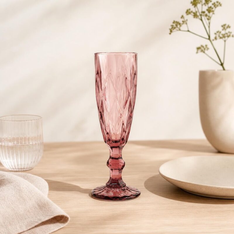 Kieliszki szklane 180 ml różowe 6 szt.