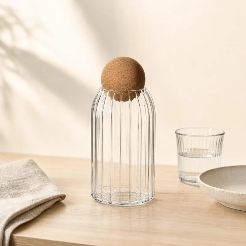 Słoik szklany tłoczony z korkiem 640 ml Modern Kitchen