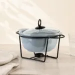 Naczynie ceramiczne z podgrzewaczem i pokrywką 1,2 l