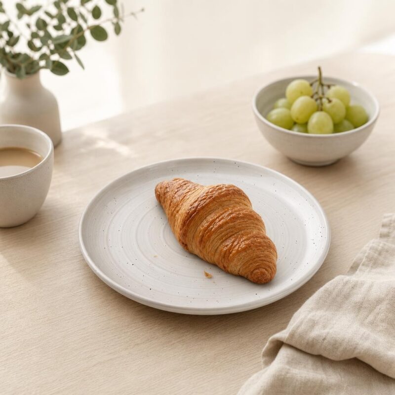 Talerz deserowy ceramiczny płytki 22 cm Basic Nature biały