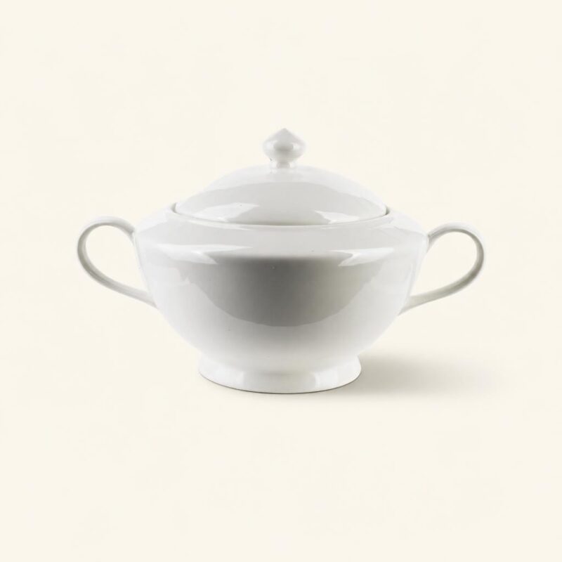 Waza porcelanowa z pokrywką 2,5 L biała