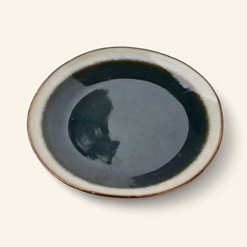 Talerz obiadowy ceramiczny płytki 27,5 cm Basic Nature grafitowy