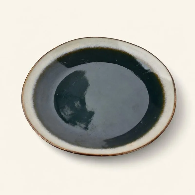 Talerz obiadowy ceramiczny płytki 27,5 cm Basic Nature grafitowy