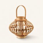 Lampion wiklinowy naturalny latarenka boho 27x22 cm