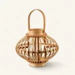 Lampion wiklinowy naturalny latarenka boho 27×22 cm