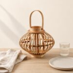 Lampion wiklinowy naturalny latarenka boho 27x22 cm