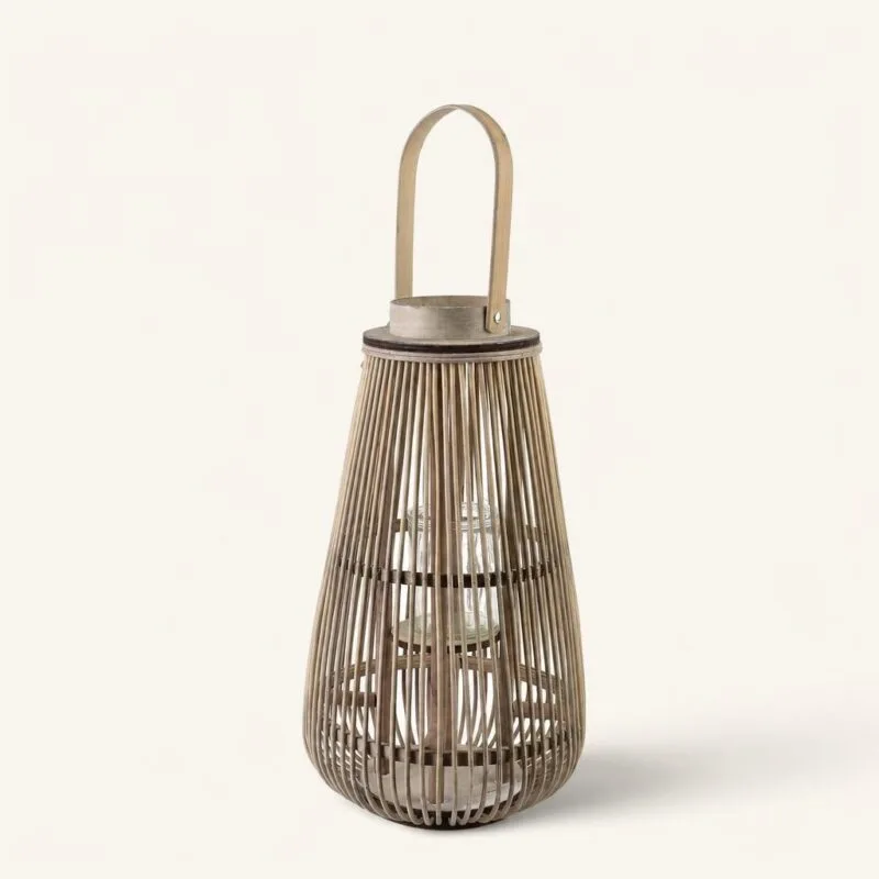Lampion wiklinowy 42 cm Lucie szary