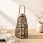 Lampion wiklinowy 42 cm Lucie szary