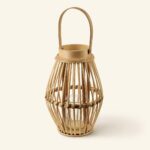 Lampion drewniany dekoracyjny 19x28 cm naturalny
