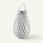 Lampion wiklinowy wysoki 60 cm Lucie biały