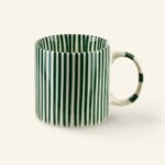 Kubek ceramiczny w paski 380 ml Ronnie zielony